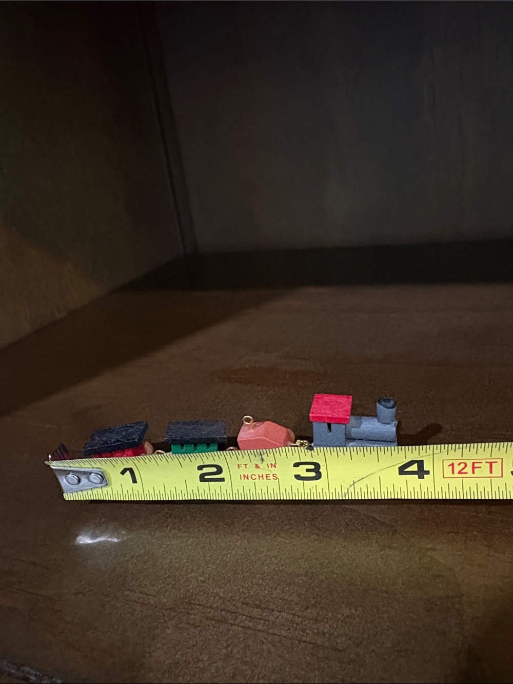 Wooden Mini Train Set For Decor - Blue, Red, Green - Picture 3 of 4